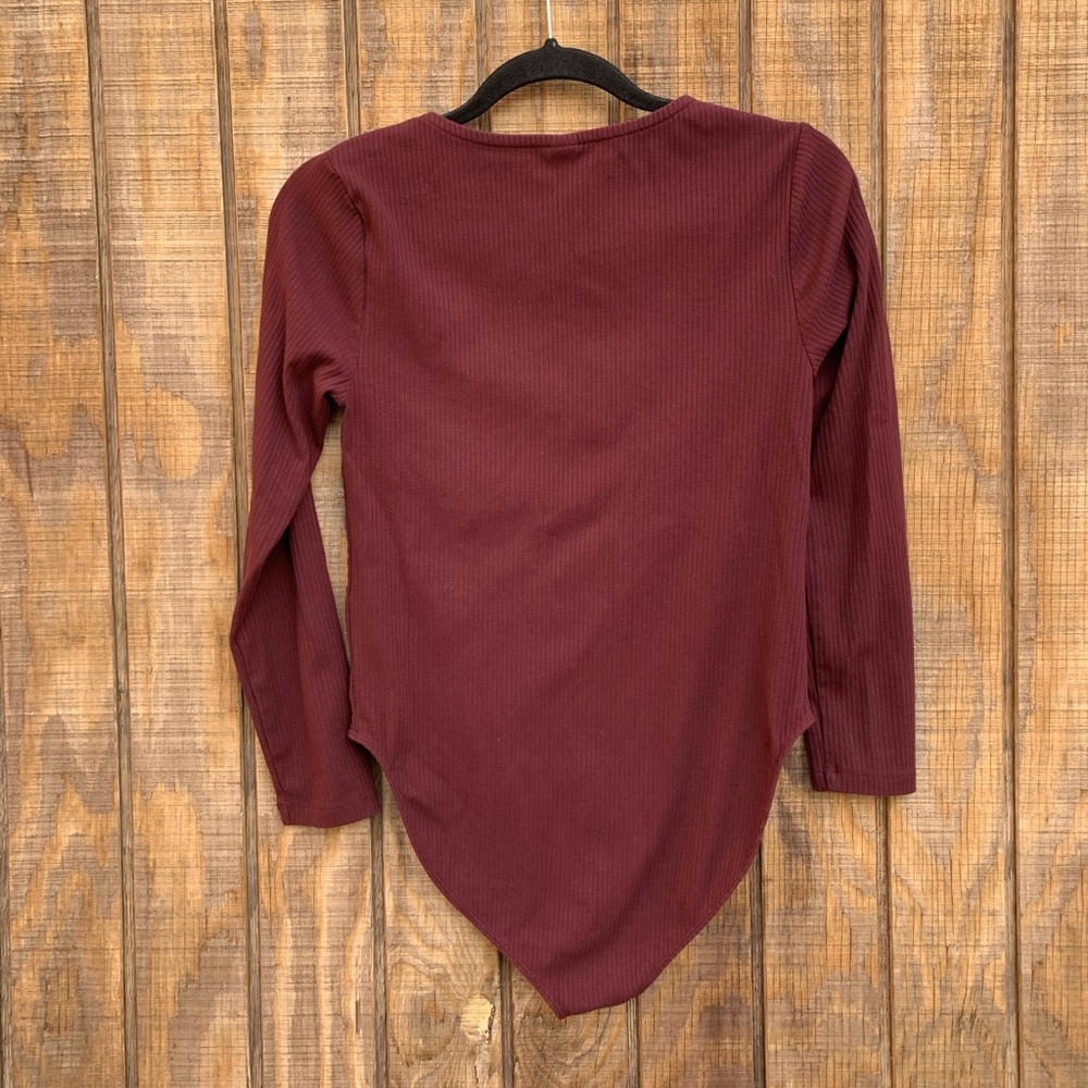Old Navy Ribbed Maroon Bodysuit - Picture 6 of 8